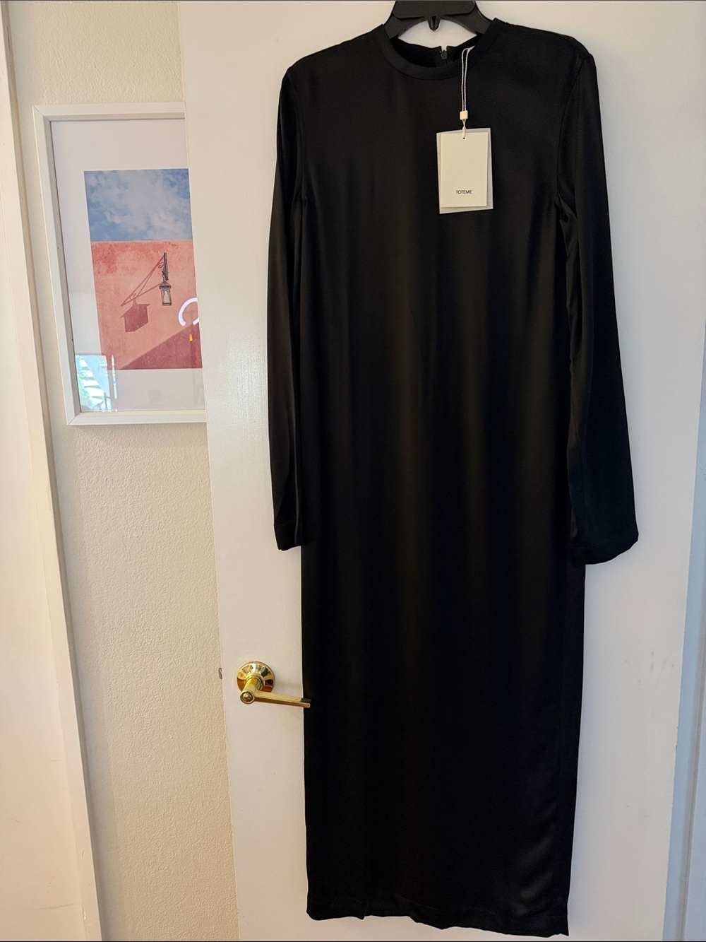 NWT TOTEME Long Satin Dress Black NWT Size 38 Maxi Gown
